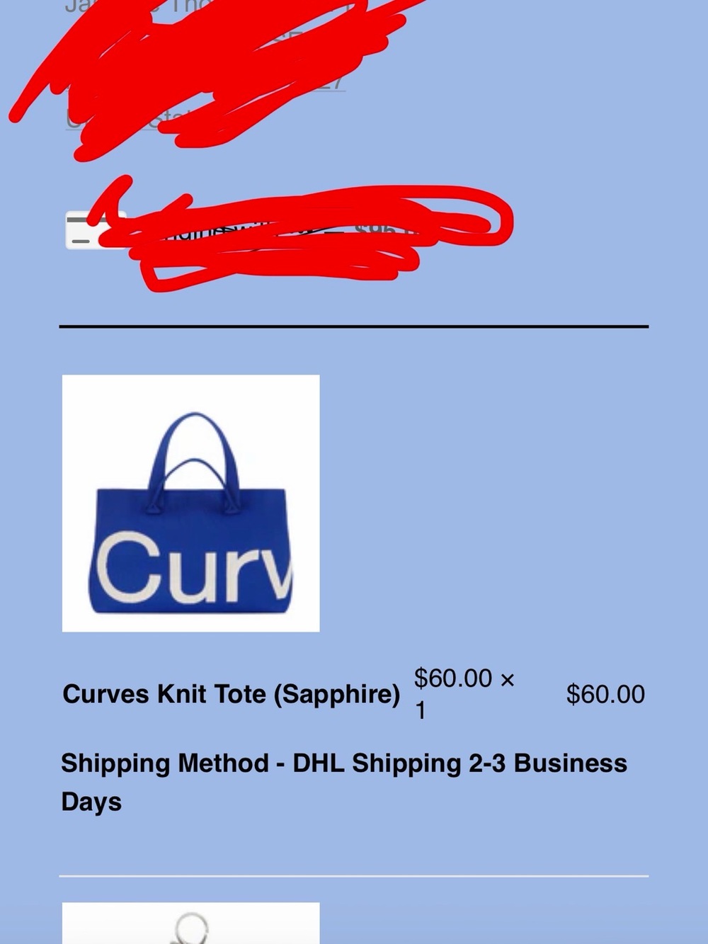 Curves tote bag - sapphire blue - Picture 4 of 4